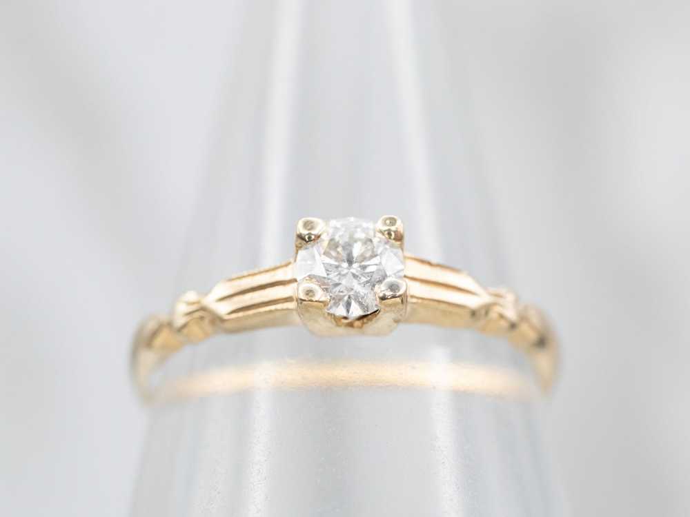 Timeless Yellow Gold Diamond Solitaire Engagement… - image 4