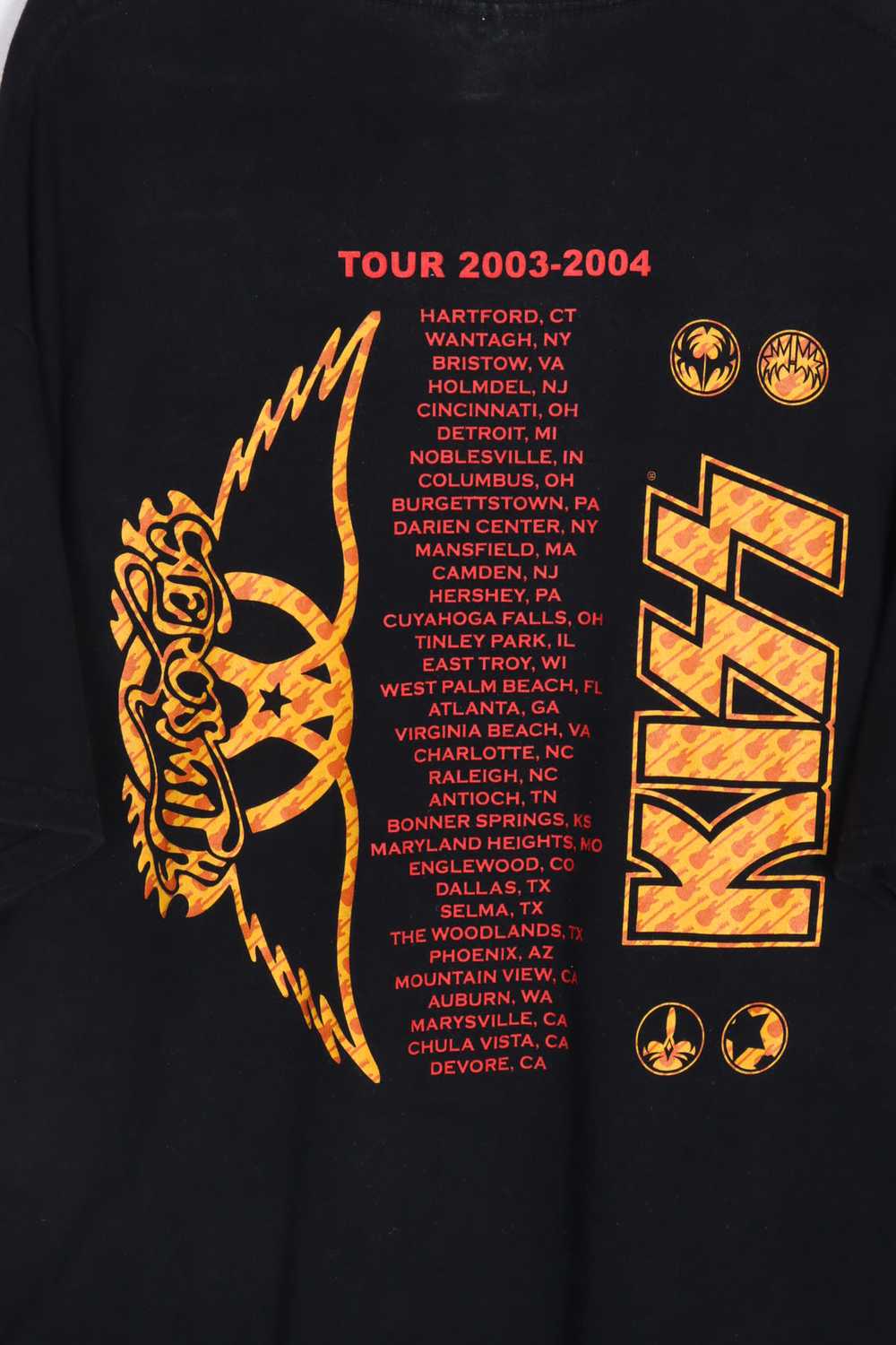 KISS & AEROSMITH Yellow & Red Music Tour Tee (XL-… - image 4