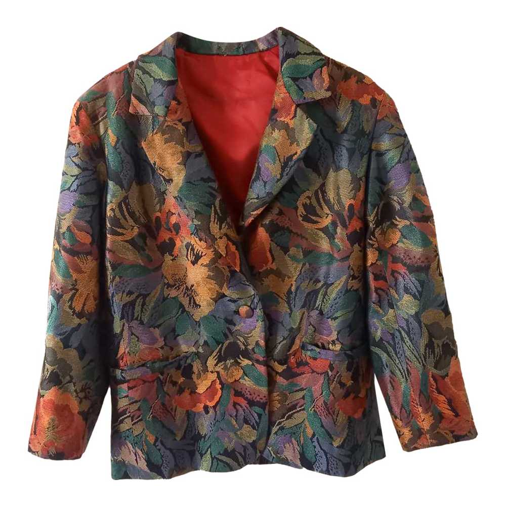 Floral blazer - Lined mid-season blazer, size 38/… - image 1