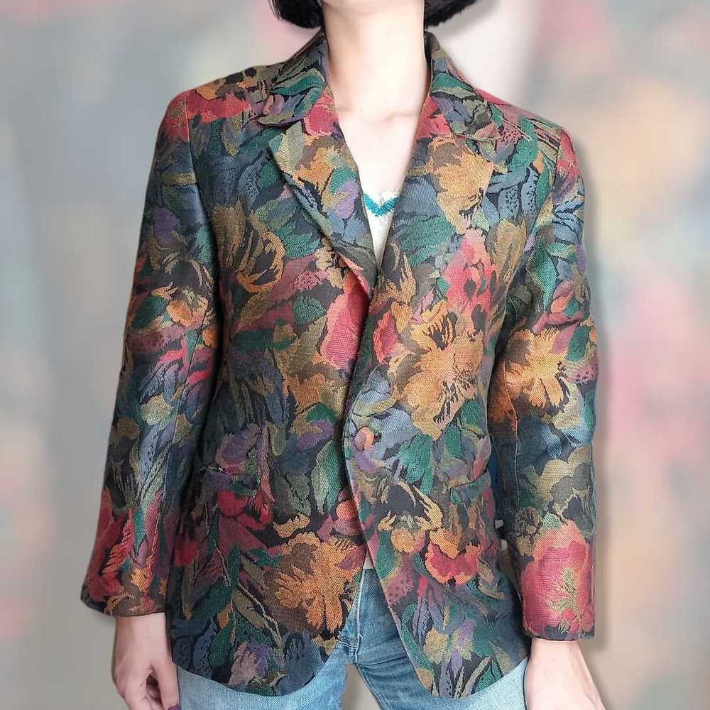 Floral blazer - Lined mid-season blazer, size 38/… - image 4