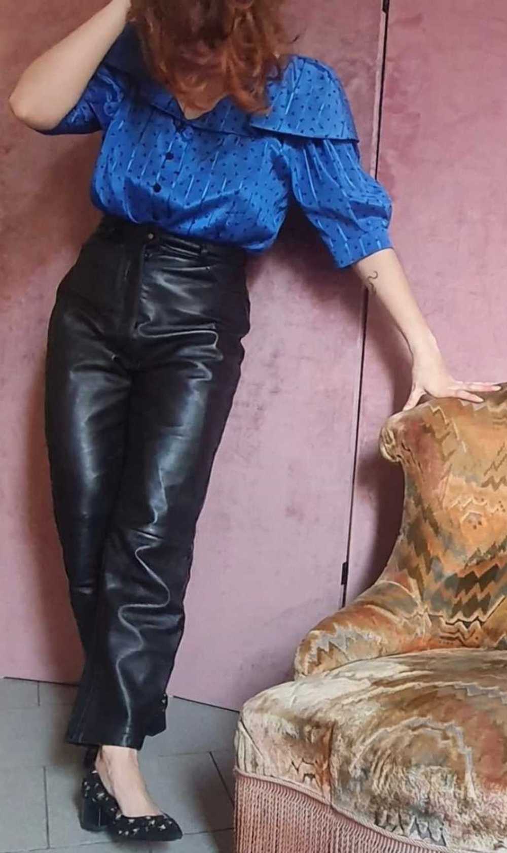 Leather trousers - High-waisted leather pants, &q… - image 4