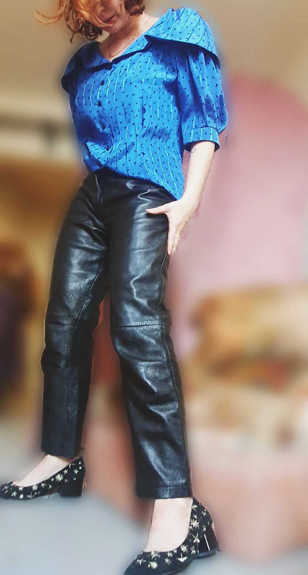 Leather trousers - High-waisted leather pants, &q… - image 6