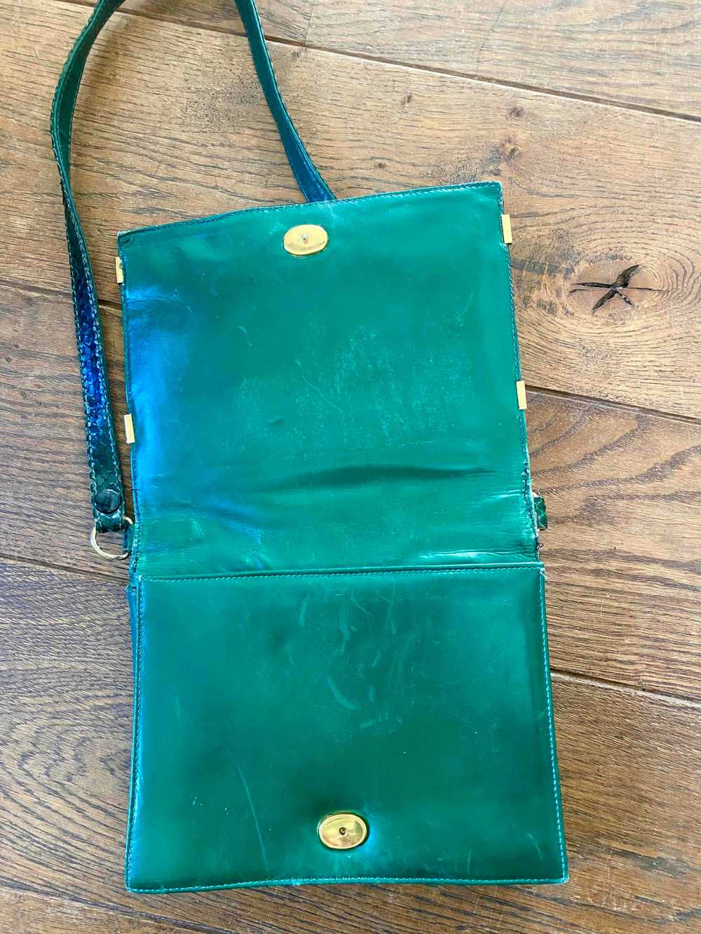 Exotic leather mini bag - Small handbag in pine g… - image 5