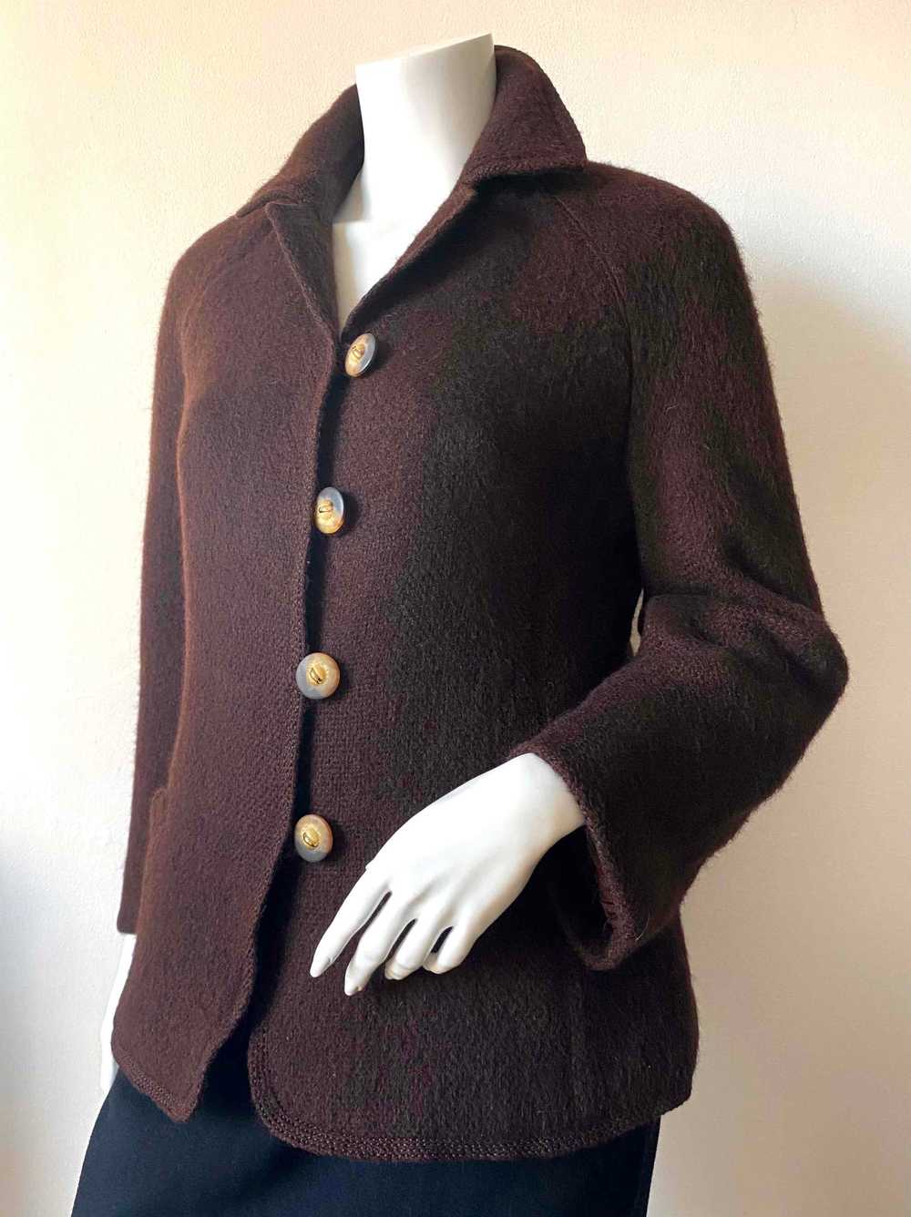 Wool jacket - Cropped knitted mohair jacket - image 5