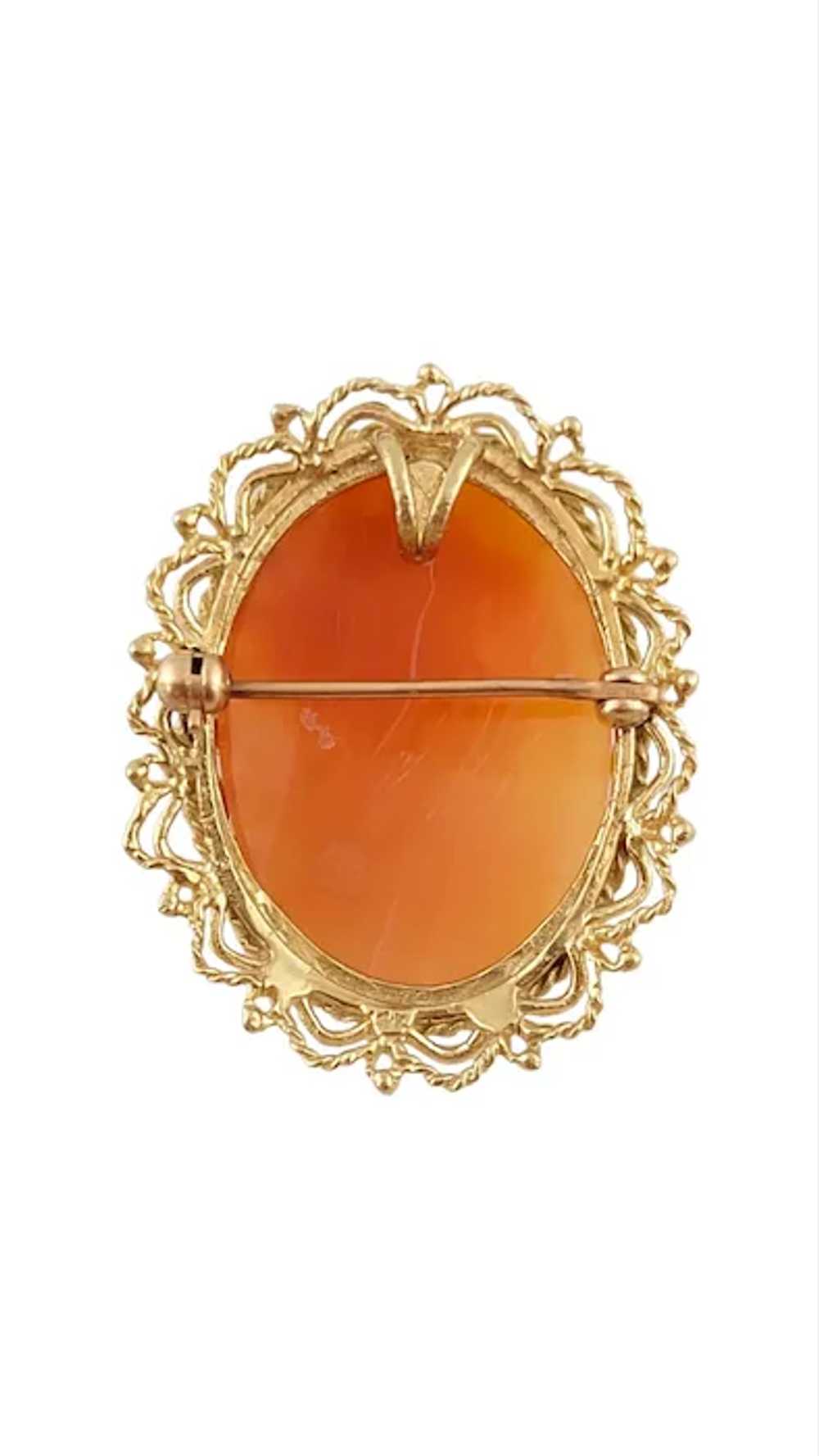 Vintage 14K Yellow Gold Cameo Pin/Pendant - image 3