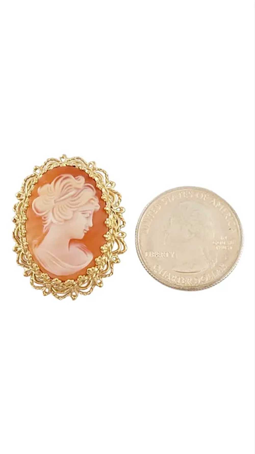 Vintage 14K Yellow Gold Cameo Pin/Pendant - image 6