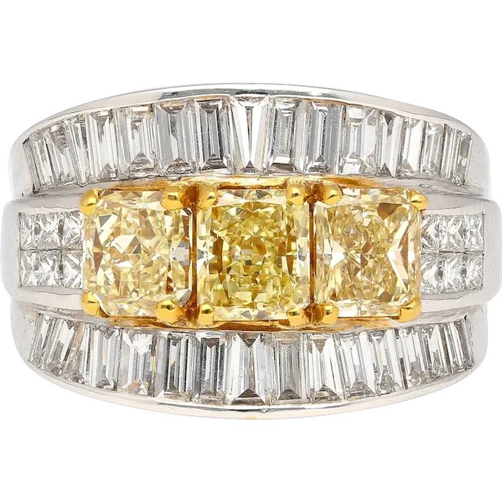 3.28 Carat TW Natural Radiant Cut Fancy Yellow Di… - image 1