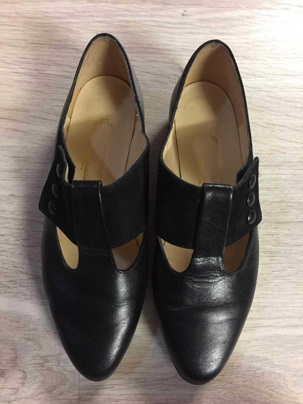Chaussures en cuir - Chaussures noires à talon pl… - image 2