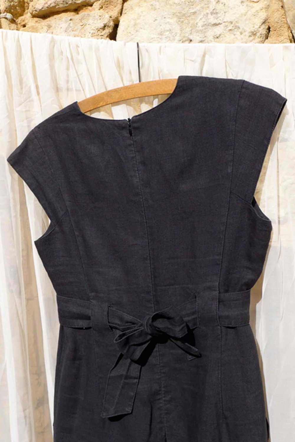 Robe longue en lin - Longue robe 100% lin noir qu… - image 4