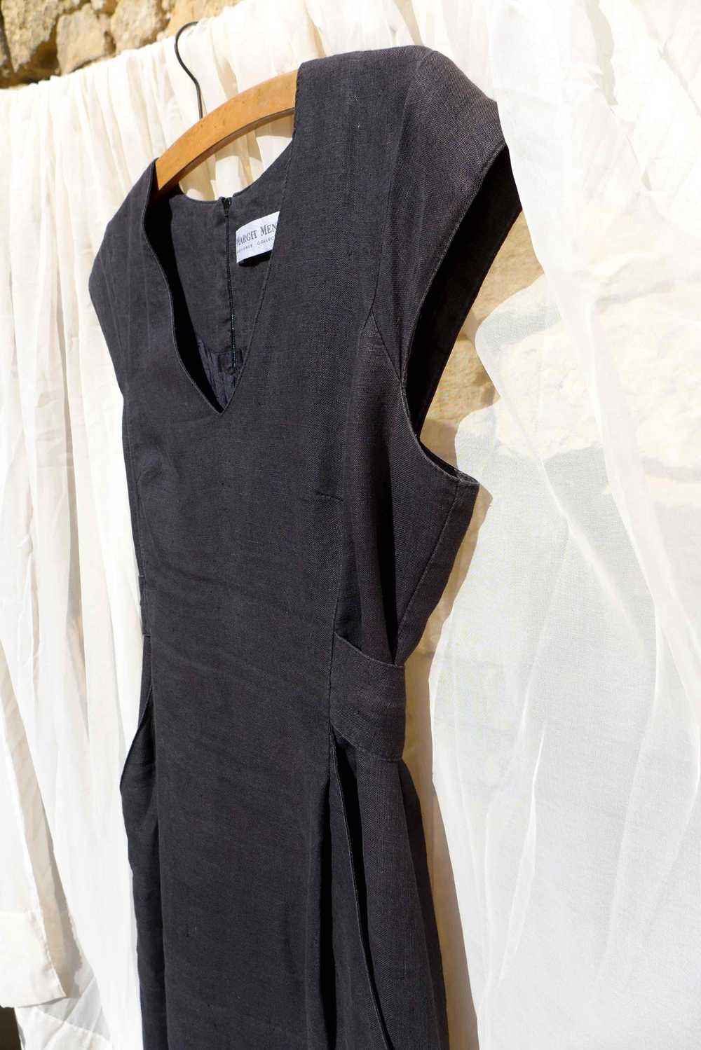 Robe longue en lin - Longue robe 100% lin noir qu… - image 5