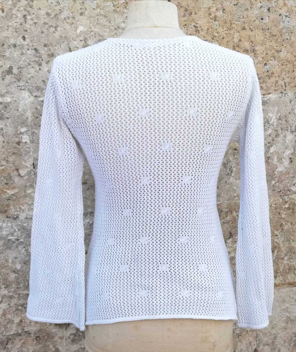 Crochet sweater - Crochet sweater, long sleeves w… - image 3