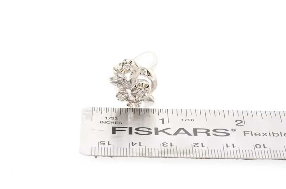 14K WG Flower and Diamond Cocktail Ring - image 6