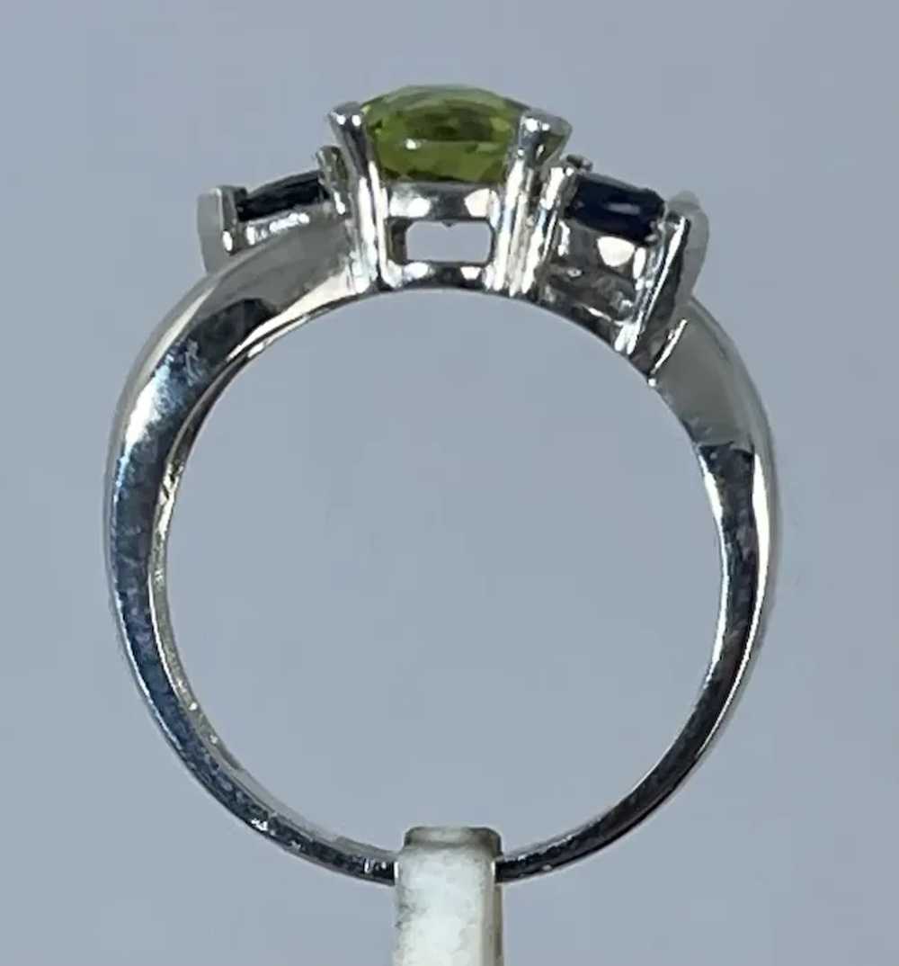 14k Peridot & Sapphire Ring, free resize - image 6