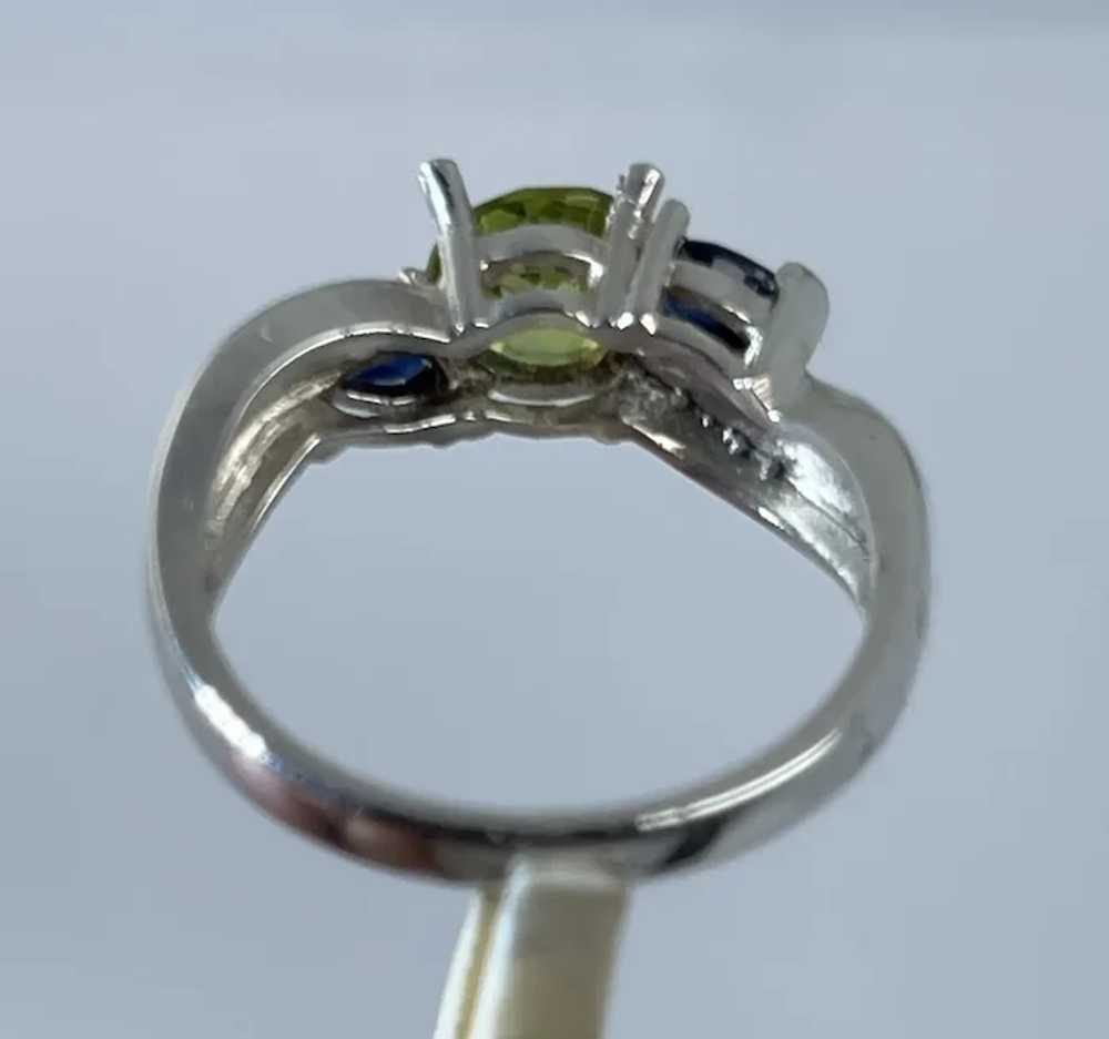 14k Peridot & Sapphire Ring, free resize - image 7