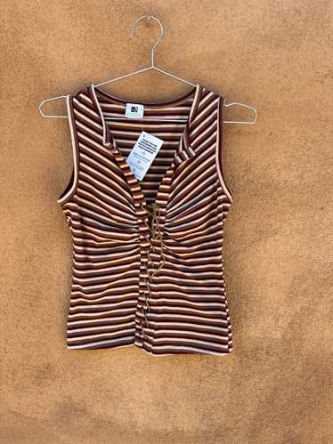 90's Lace Up Striped Tank Top