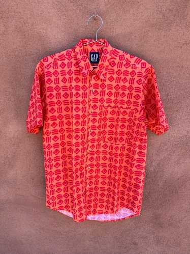 Orange Tiki Style 90's Gap Shirt - image 1