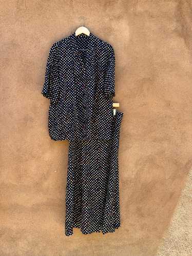 Modiano Polks Dot Rayon Skirt and Blouse Set