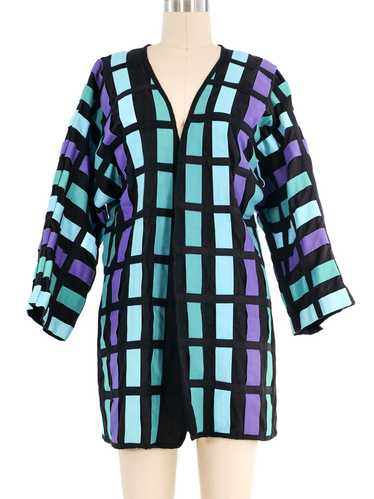 Colorblock Ribbon Weave Jacket