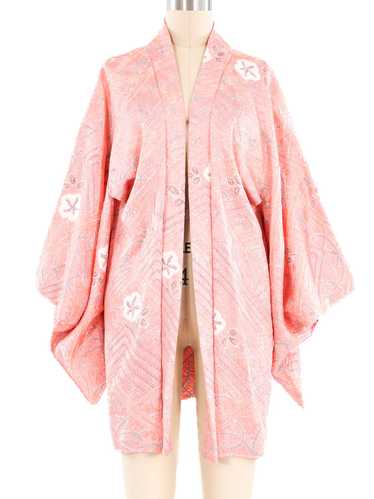 Peach Shibori Haori Kimono