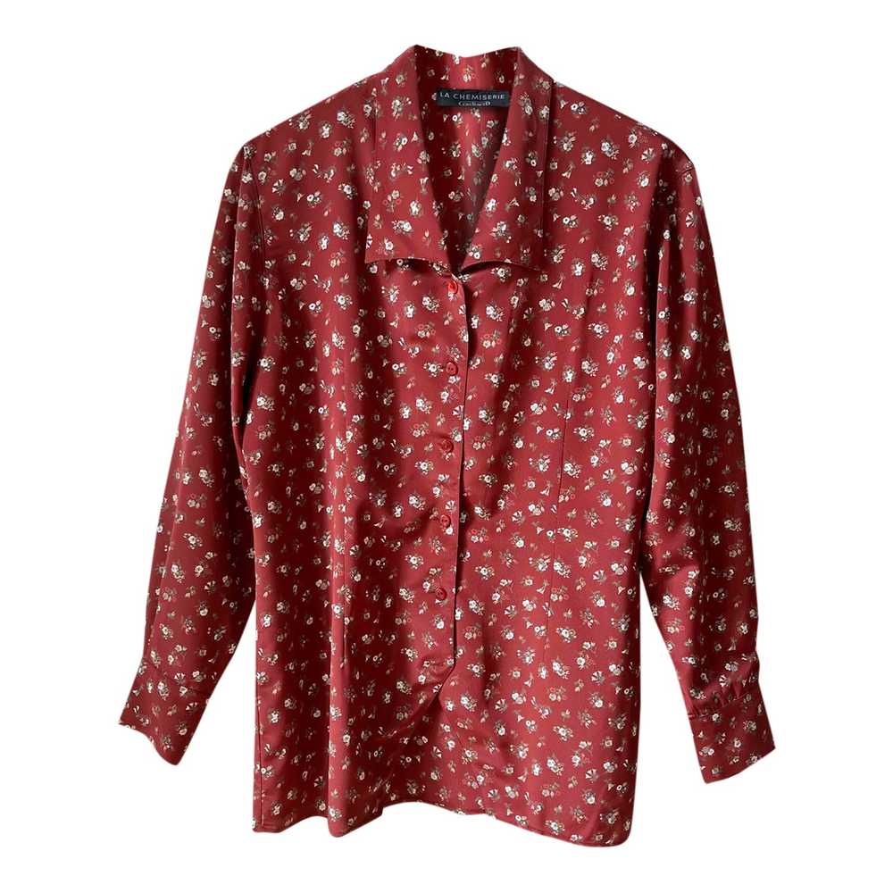 Cacharel shirt - Flowing burgundy shirt with smal… - image 1