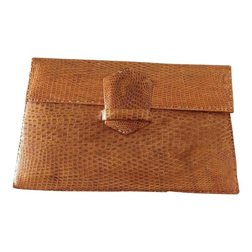 Exotic leather pouch - Genuine snakeskin clutch, … - image 1