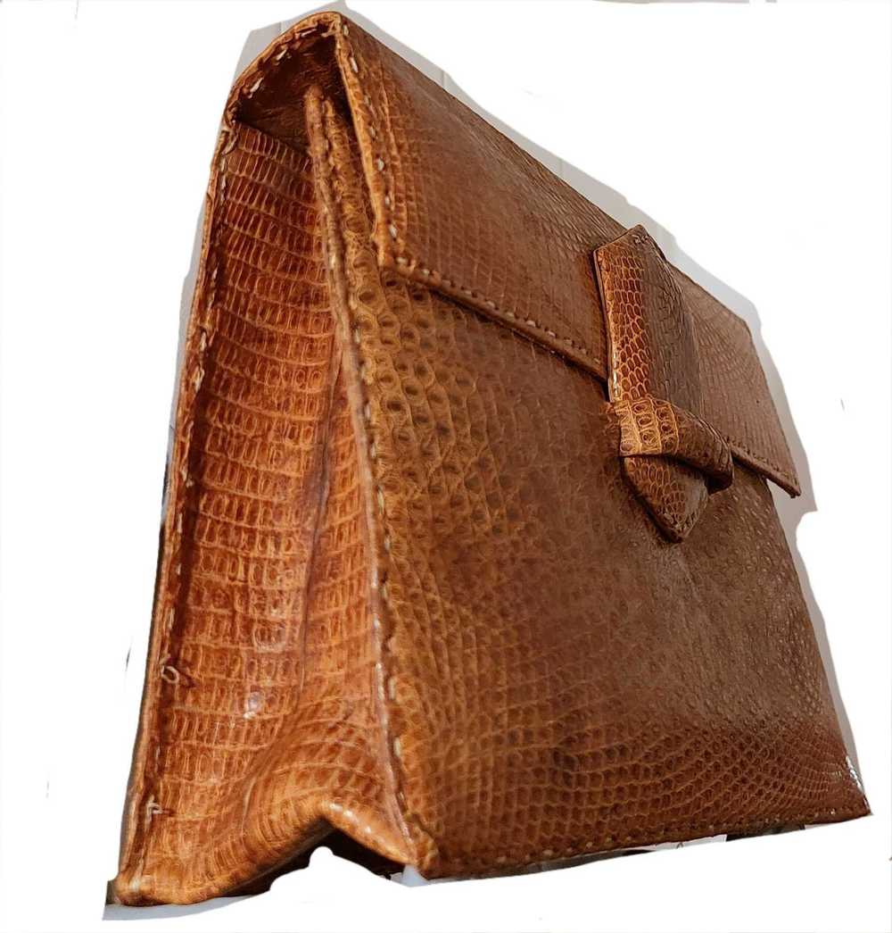Exotic leather pouch - Genuine snakeskin clutch, … - image 3