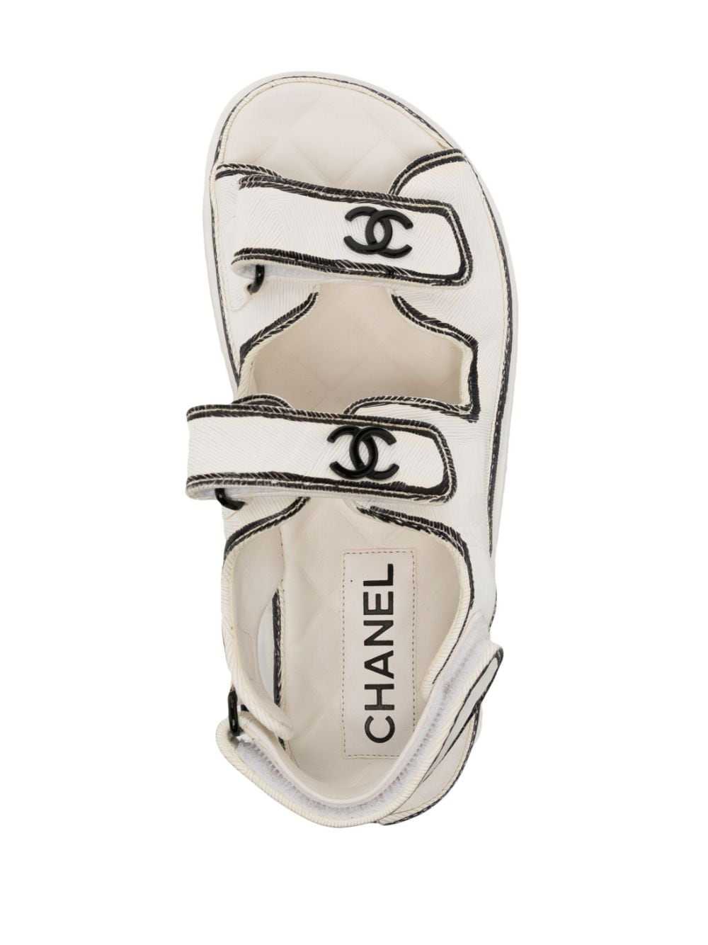 CHANEL Pre-Owned 2022 CC logo Dad sandals - White - image 4