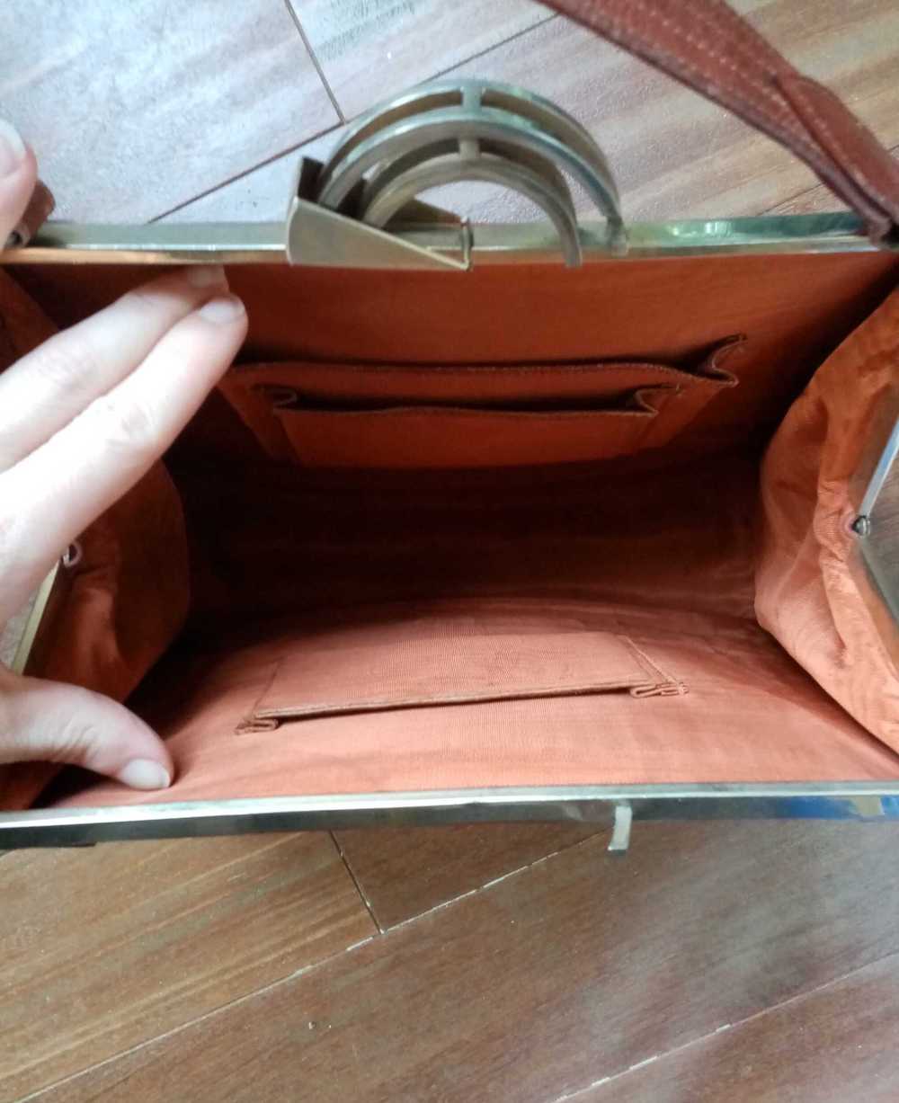 Sac à main en cuir - Beau sac des années 40, avec… - image 3