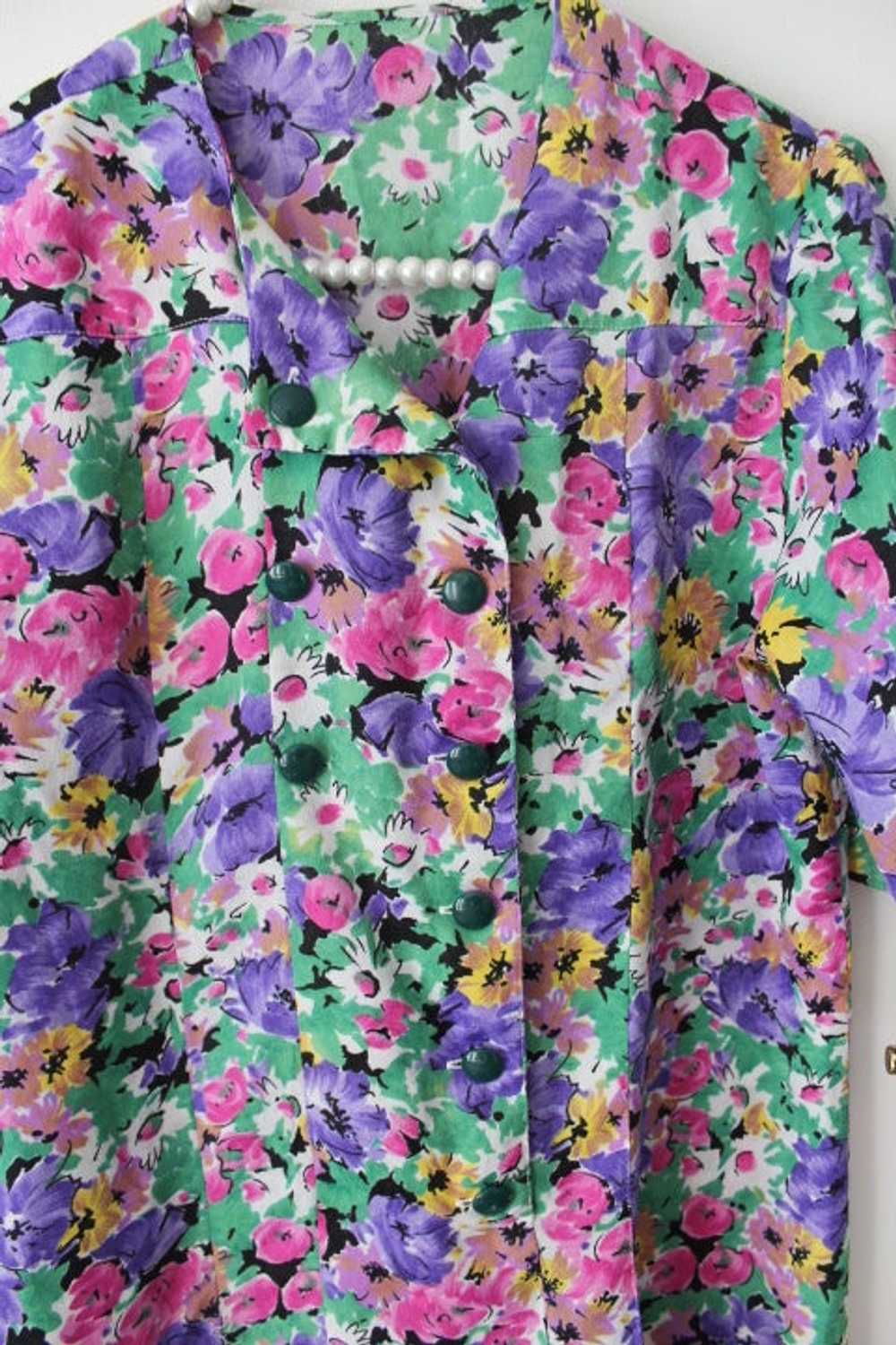 Robe à fleurs - Magnifique robe des années 60 Fle… - image 3