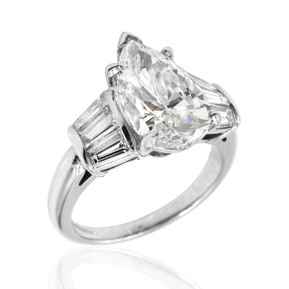 4.01ct VS1, H GIA Certified Pear Cut Diamond Enga… - image 1