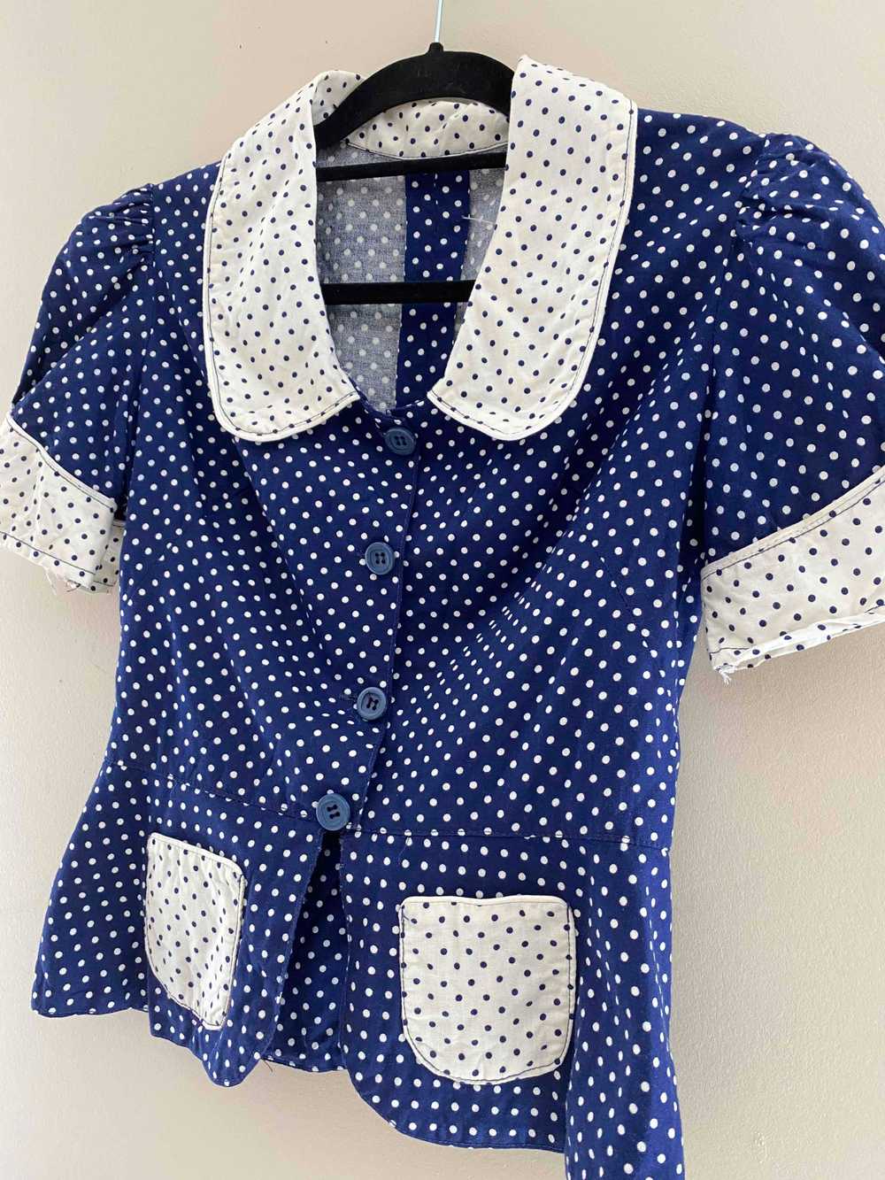 Polka dot set - Handmade cotton set in the 50s an… - image 6