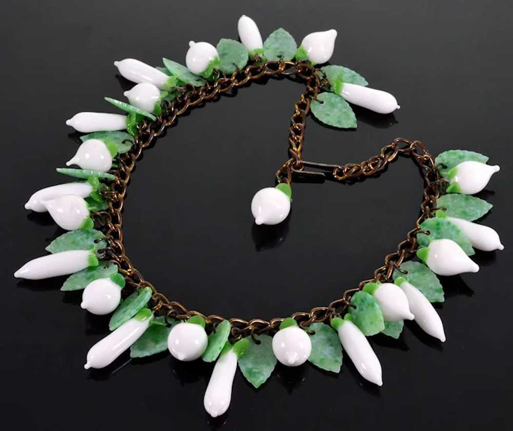 Antique French Poured Glass Chain Necklace C.1920 - image 2