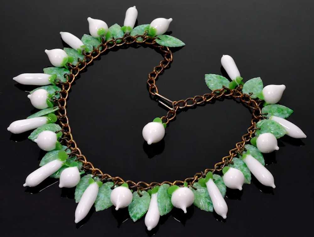 Antique French Poured Glass Chain Necklace C.1920 - image 3