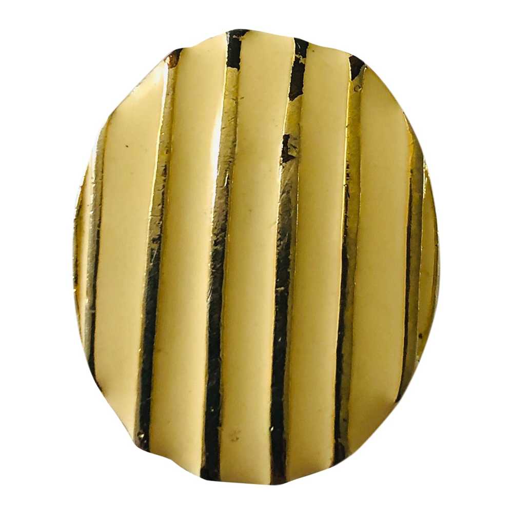 Broche en métal - Broche à clipper, jaune et doré… - image 1