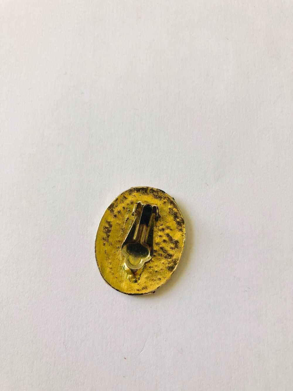 Broche en métal - Broche à clipper, jaune et doré… - image 2