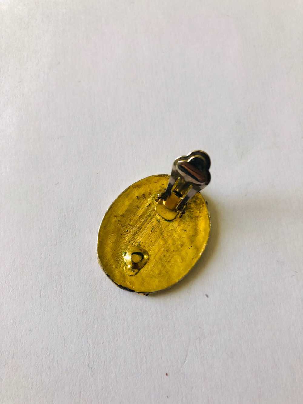 Broche en métal - Broche à clipper, jaune et doré… - image 3