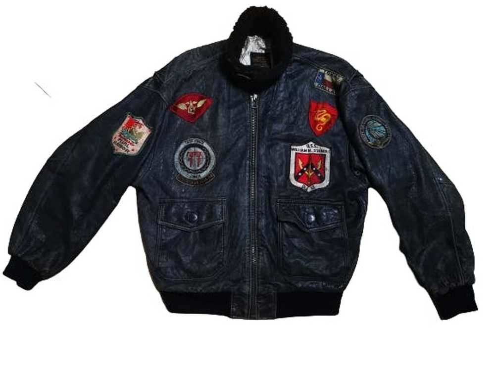 Avirex × Military × Vintage Military Leather Jack… - image 3