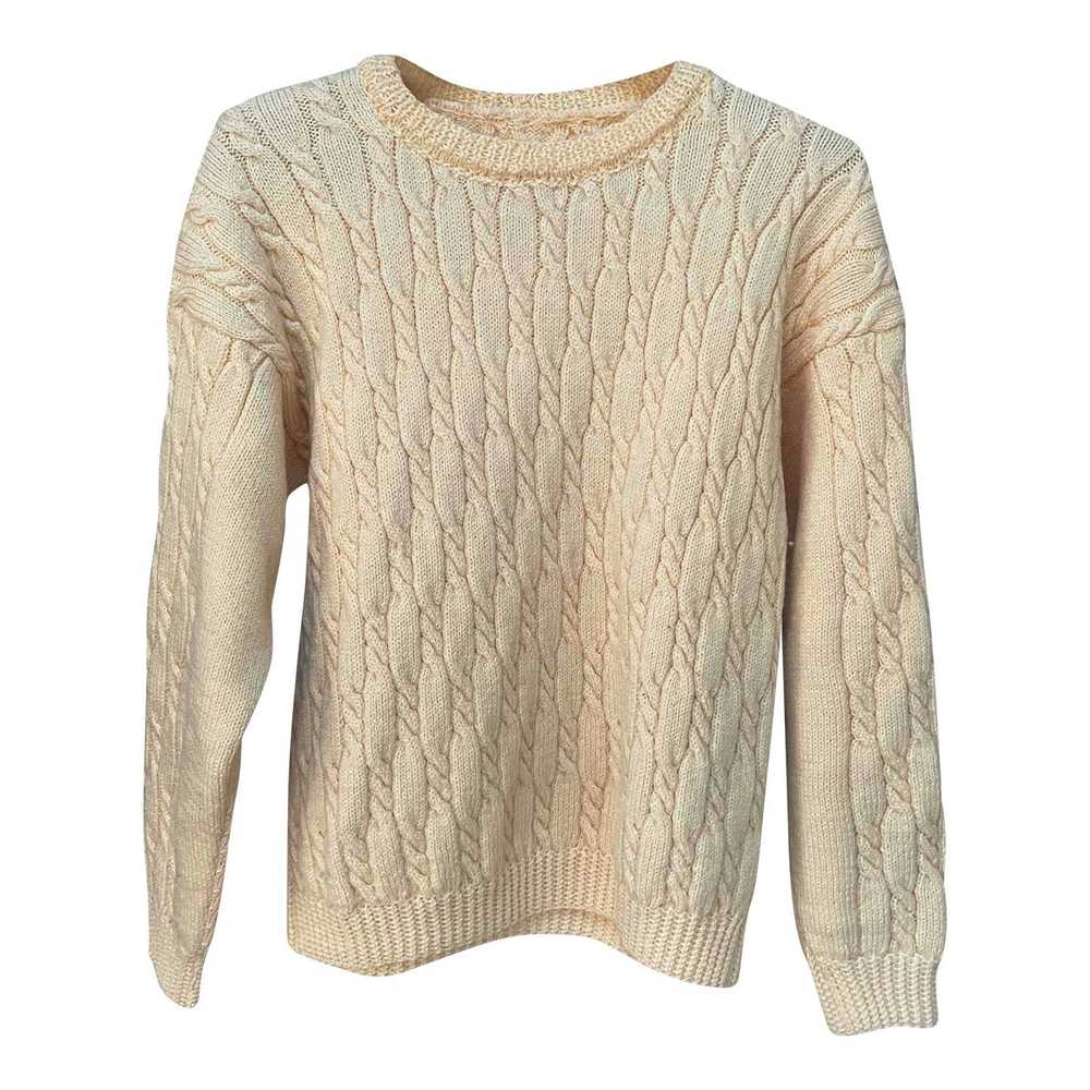 Woolen sweater - Wool sweater, braided, hand knit… - image 1