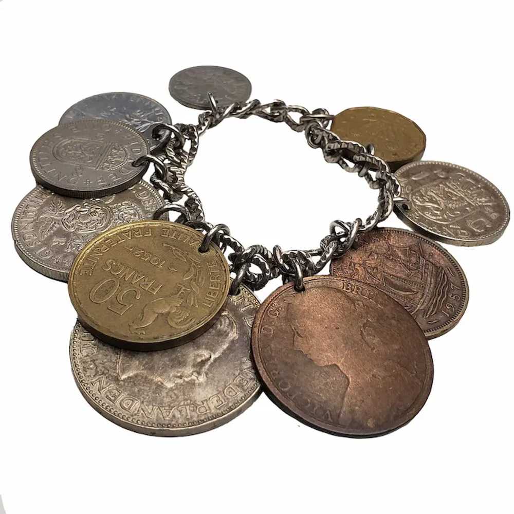 Collector’s Coin Bracelet, Old Foreign Coins, 188… - image 2