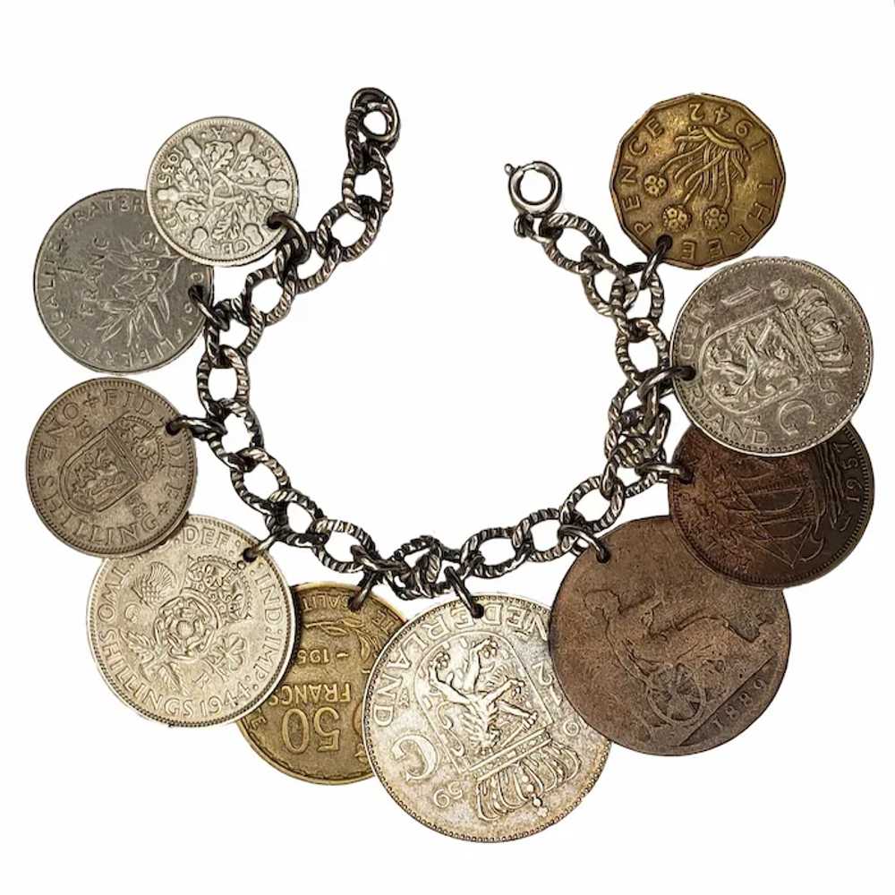 Collector’s Coin Bracelet, Old Foreign Coins, 188… - image 3