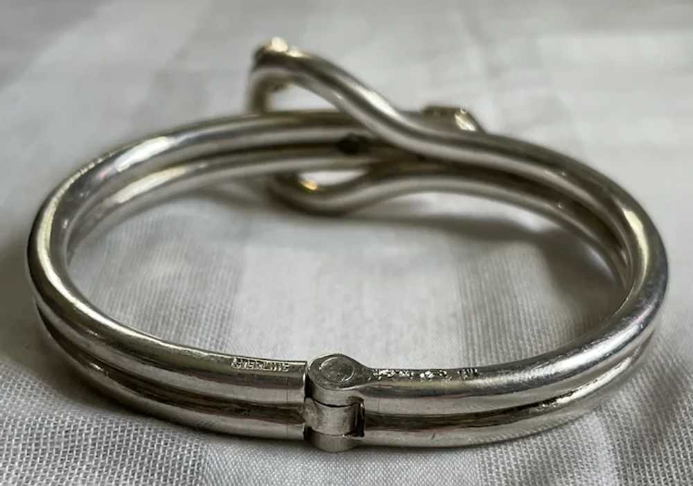 Vintage Heavy Sterling Silver Buckle Bracelet Wit… - image 9