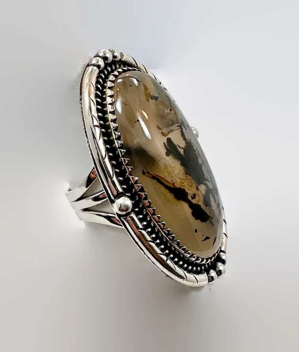 Montana Agate Ring, Sterling Silver, Big Statemen… - image 5