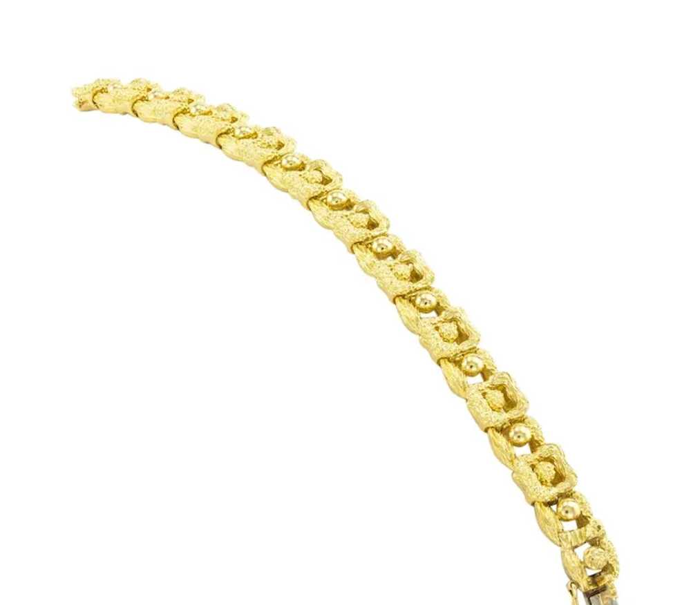 Tiffany & Co Yellow Gold Textured Link Bracelet E… - image 2