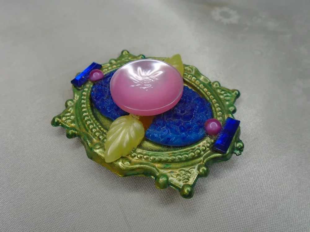 Art Nouveau Style Brooch, "Secret Flower" Pin or … - image 3