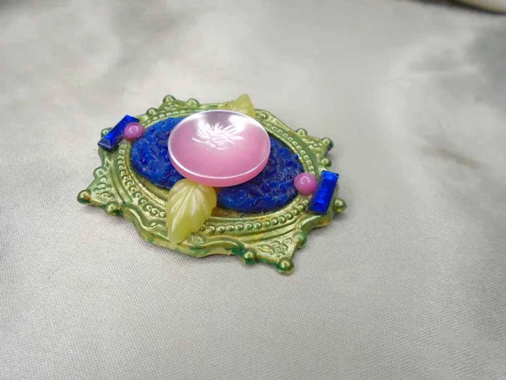 Art Nouveau Style Brooch, "Secret Flower" Pin or … - image 4