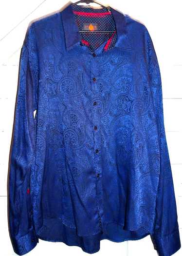 Vintage Johnny Matt Dark Blue Paisley Shirt L