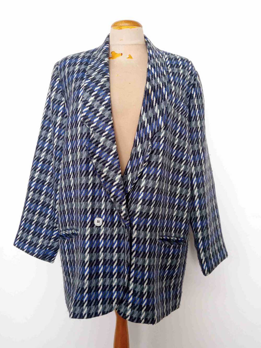 Patterned blazer - Oversized blazer estimated mat… - image 3