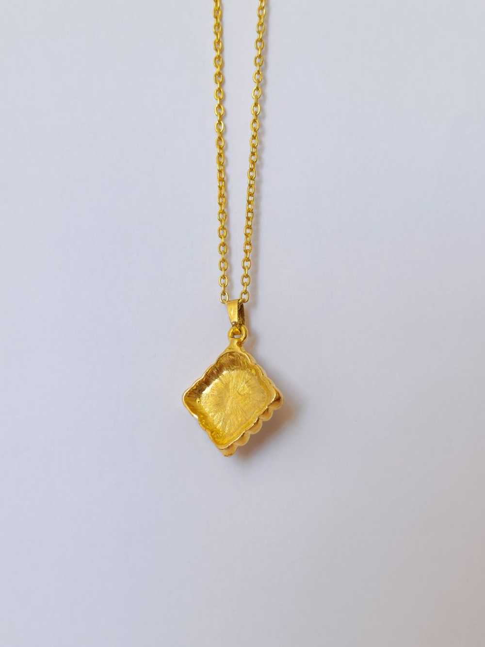 Vintage Gold Plated Thin Cable Chain Pendant Neck… - image 3