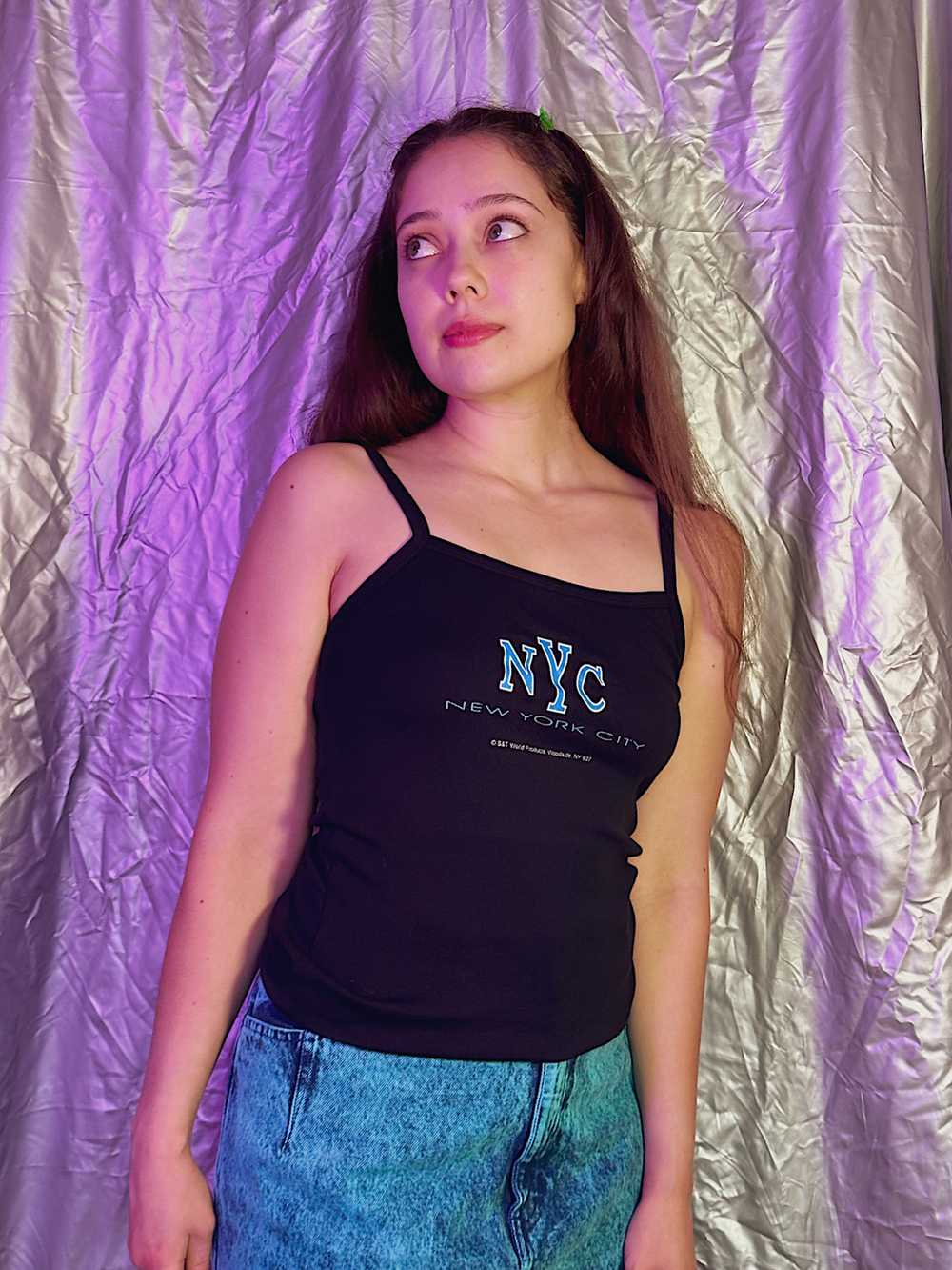 Vintage 1990s NYC Black and Blue Tank - S - image 5