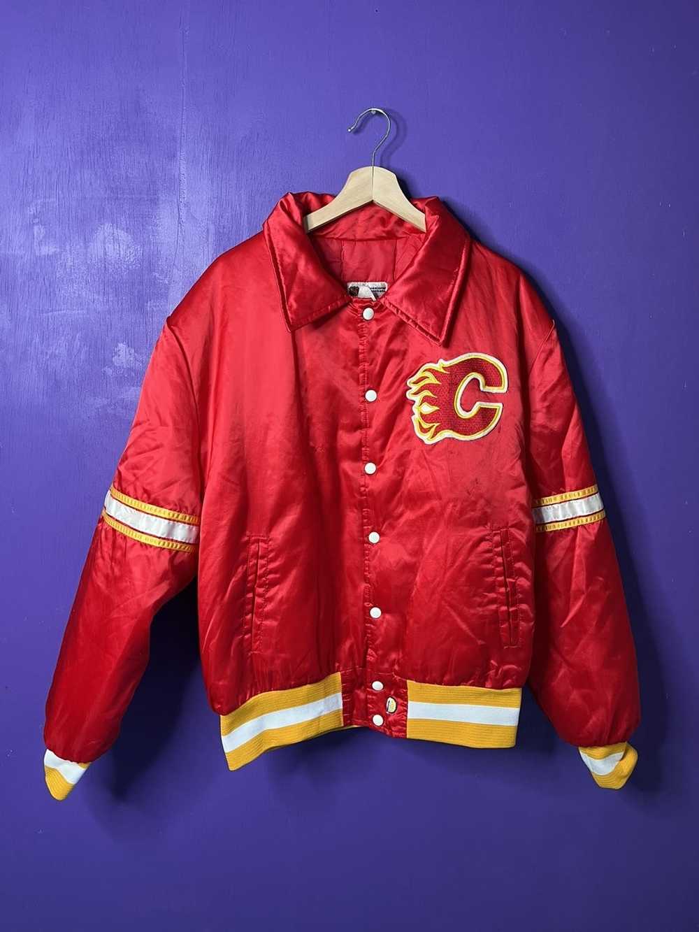 NHL × Vintage Vintage 80s Calgary Flames logo sat… - image 1